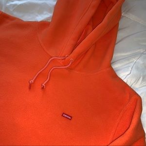 Supreme orange Polartec mini box logo hoodie
